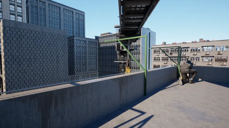 Tela de fachada instalada em edifício na fase de acabamento